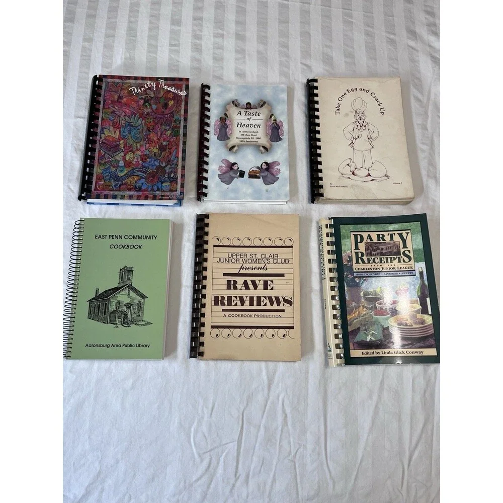 Vintage Community Cookbook Lot of 6 Pennsylvania Southern Spiral Bound Regional